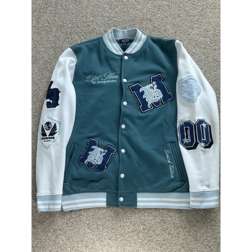 Boohoo Man Est 2013 Limited Edition Varsity Jacket Medium Y2K College Sports